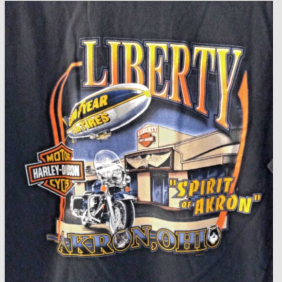 Genuine Harley-Davidson Men’s T-Shirt Sz Large Black Akron Ohio Dealer Tee EUC - Picture 5 of 11